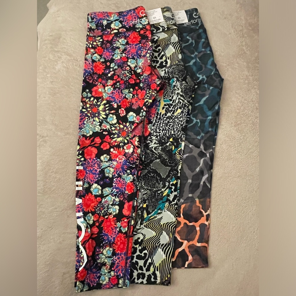 3 pairs of Calvin Klein high waist ankle leggings.